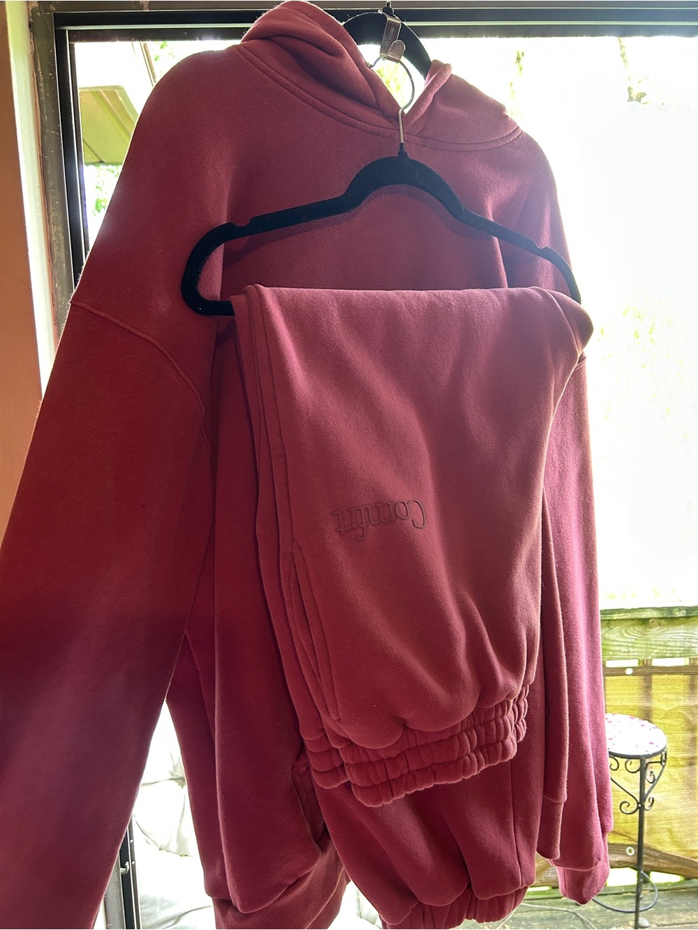 Comfort Sweatshirt and Joggers — Dark Pink — Great Condition — Matching Set